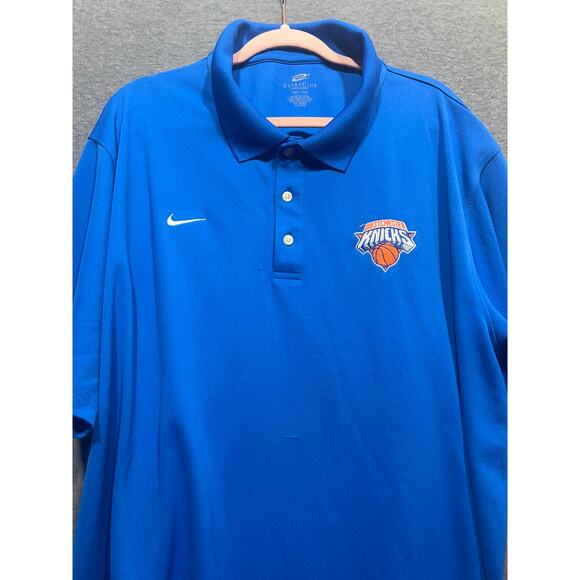 Nike New York Knicks Cool & Dry Game Polo Blue Mens Size 2XL - Picture 3 of 7